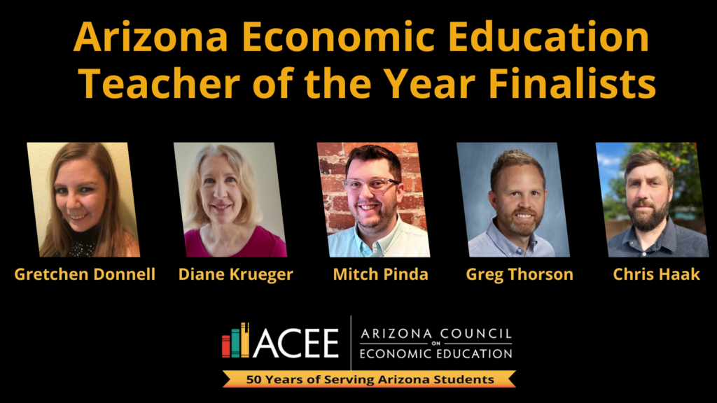 Photos of the 5 Arizona Economic Education Teacher of the Year Finalists